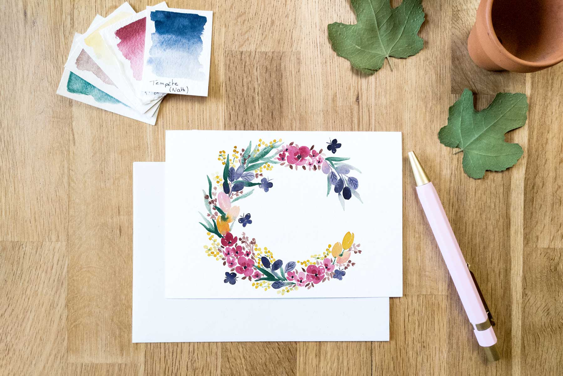 Carte Postale A L Aquarelle Aux Couleurs De L Eau